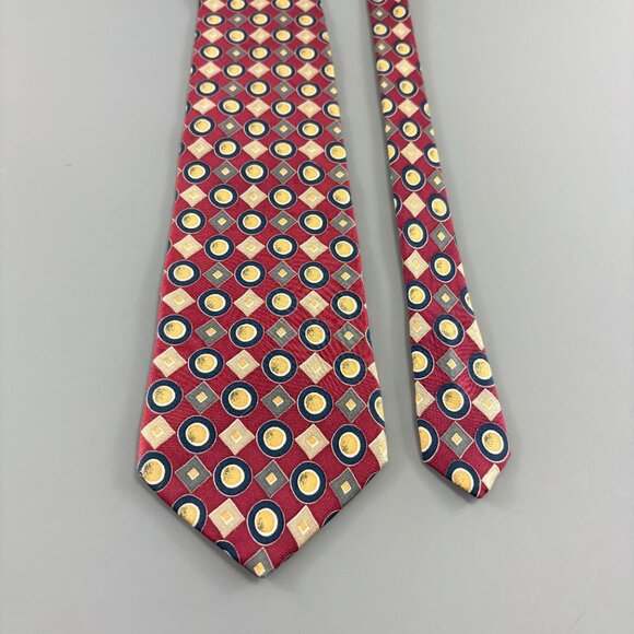 Sutter & Grant Red / Yellow Geometric Extra Long Men's Tie 4' x 62" Vintage - Picture 2 of 4